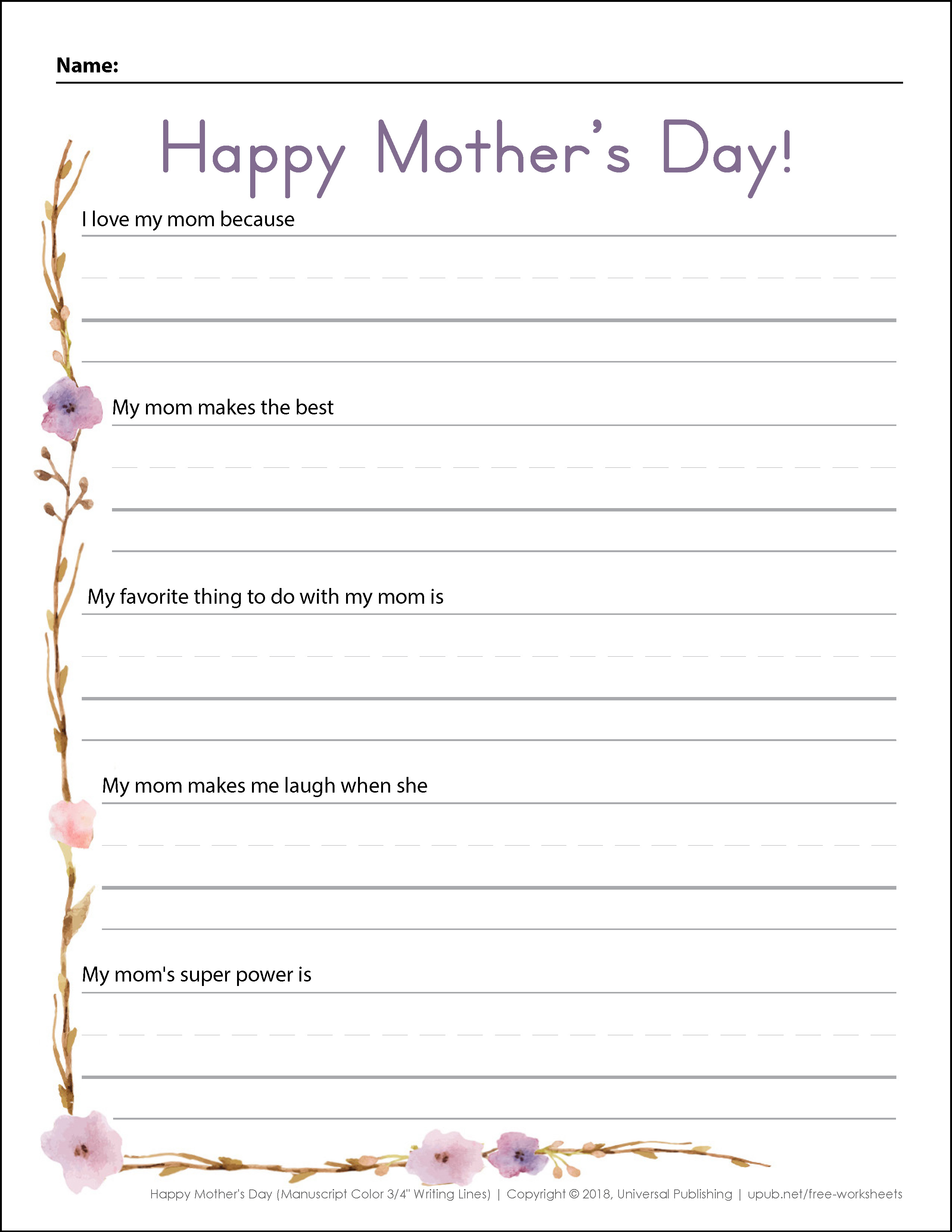 Mother S Day Activities Free Printables