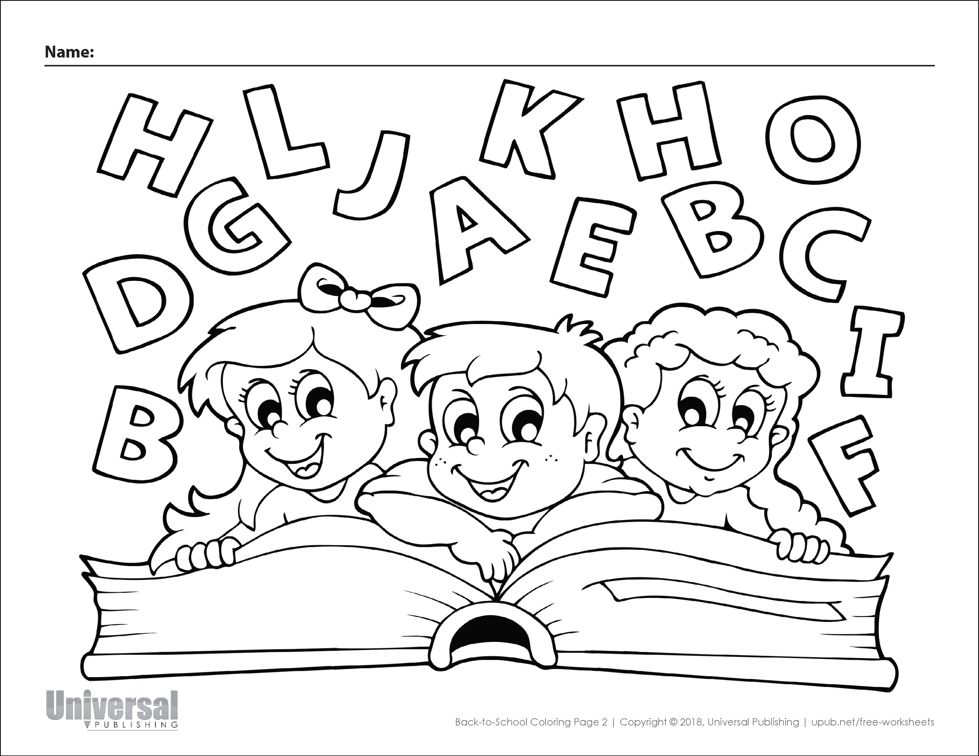 Back to School Coloring Page 2