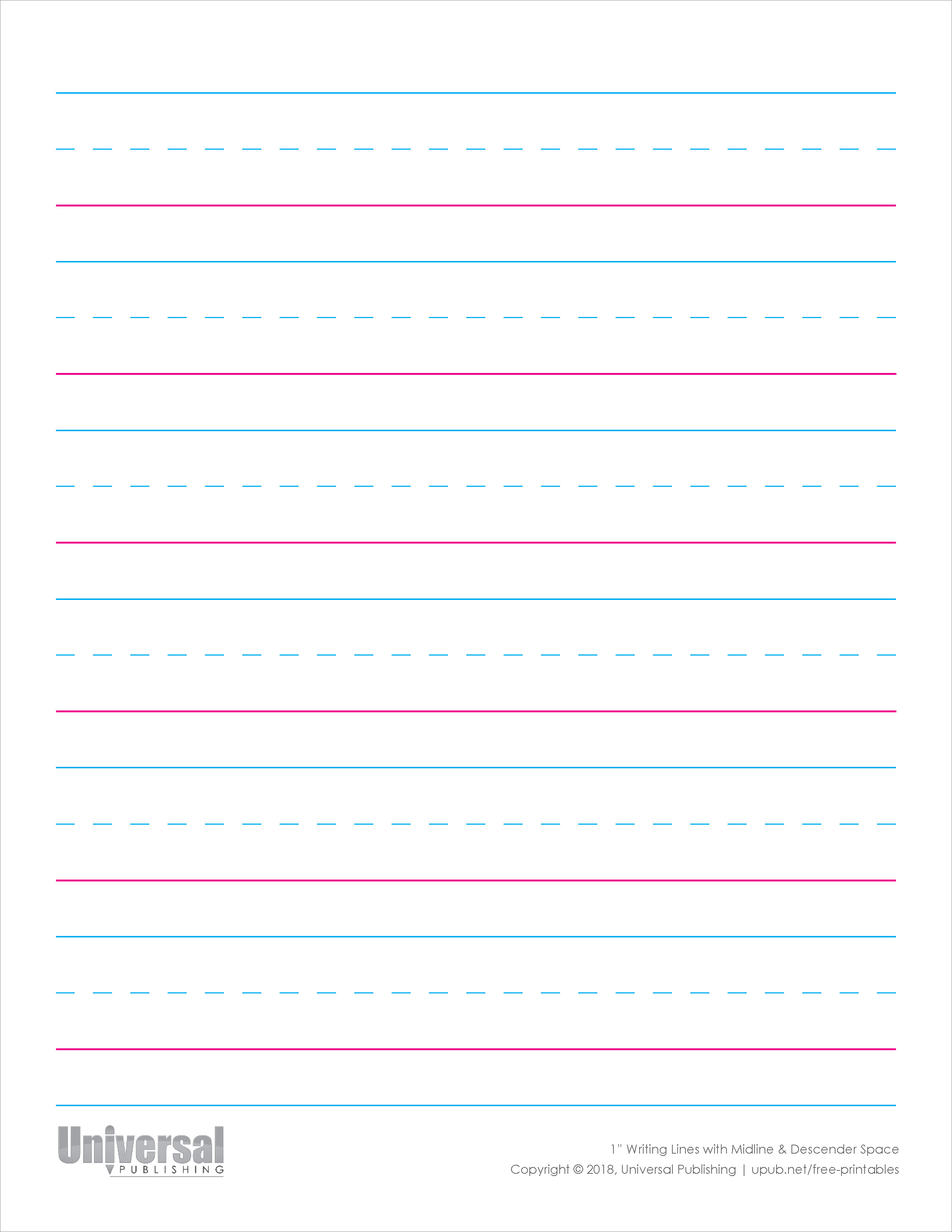 Writing Lines Free Printables Universal Publishing