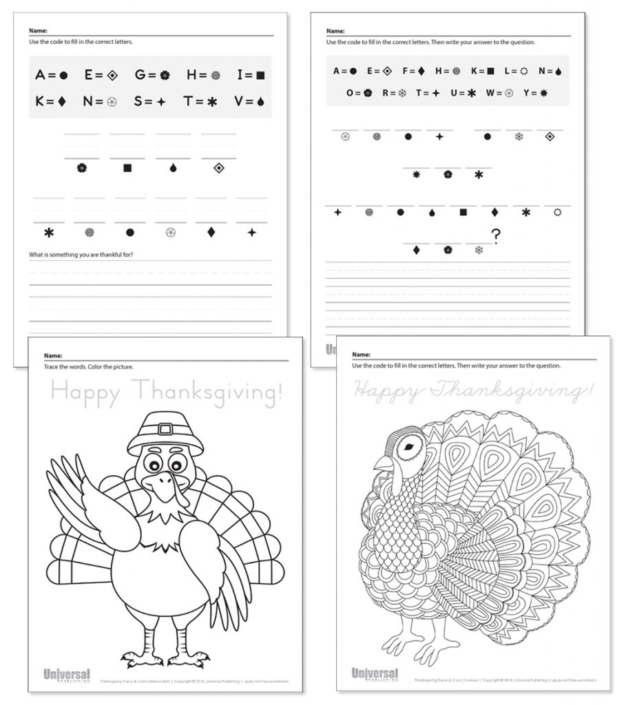 Thanksgiving Activities | Free Printables - Universal Publishing