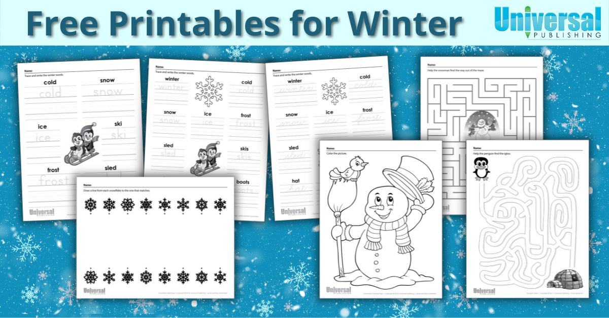 Winter Activities  Free Printables - Universal Publishing Blog