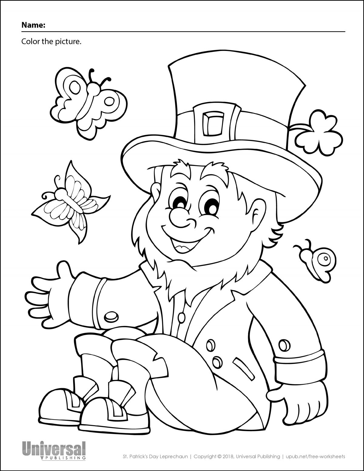 St. Patrick&rsquo;s Day Coloring Page