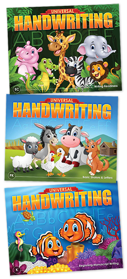 Universal Handwriting book covers for early childhood, pre-k, and kindergarten