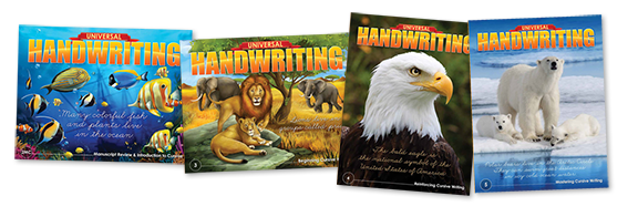 Universal Handwriting book covers for grades 2MC, 3, 4, and 5