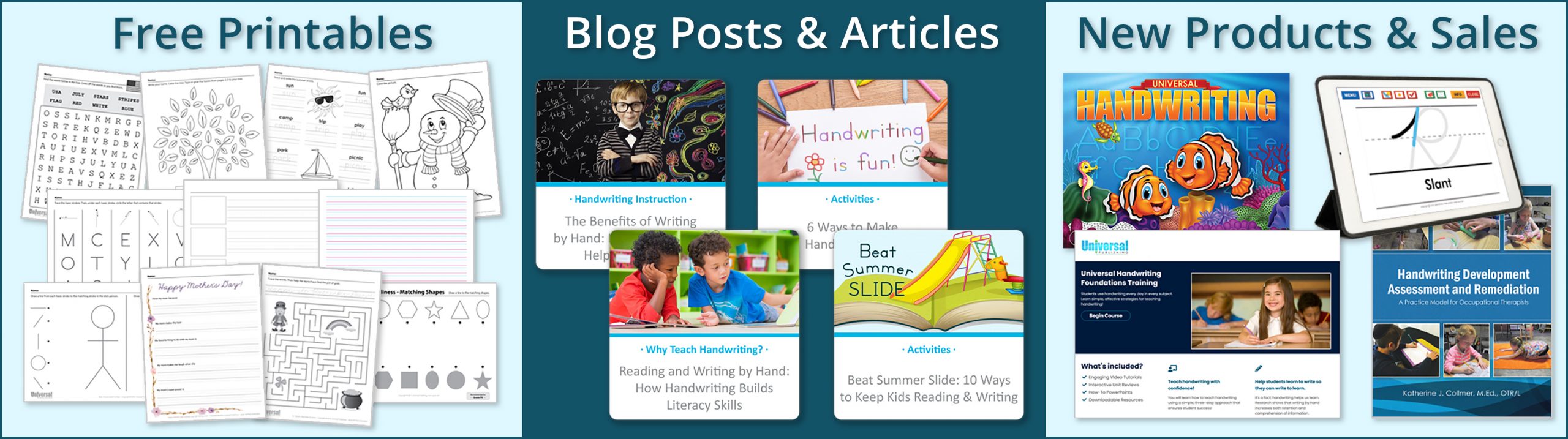 Handwriting Matters Newsletter Sign Up Page Header