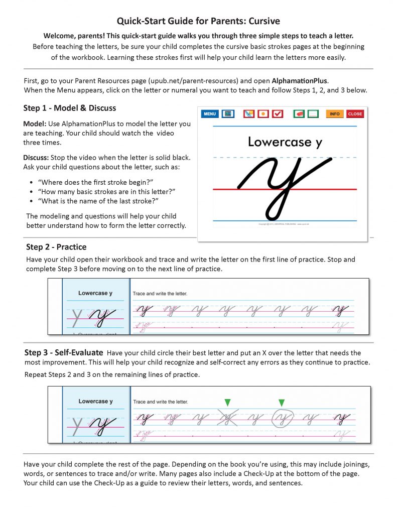 Quick Start Guide for Parents Cursive - Universal Publishing Blog