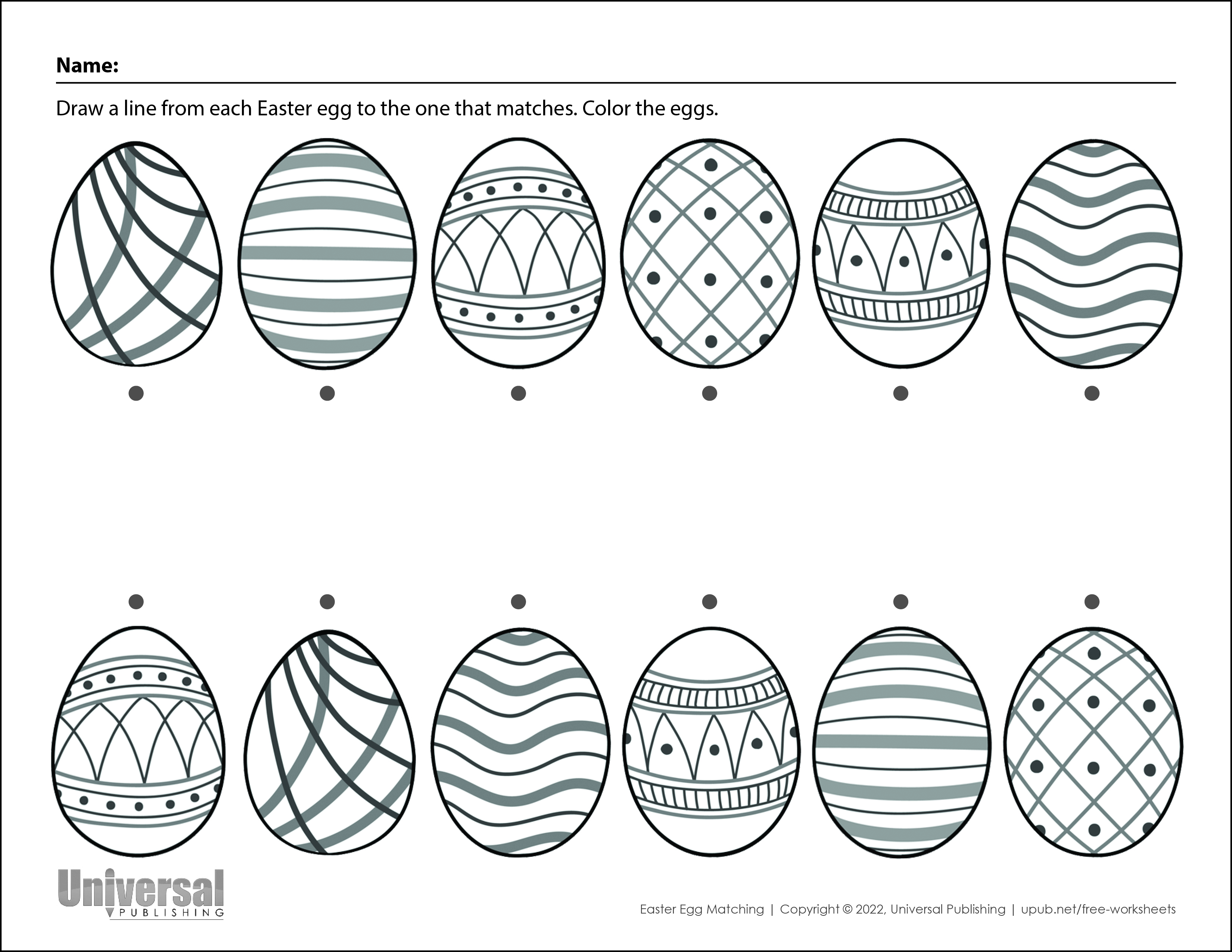 Easter Egg Matching Activity