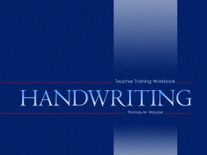 Handwriting Teacher Training Workbook Front Cover