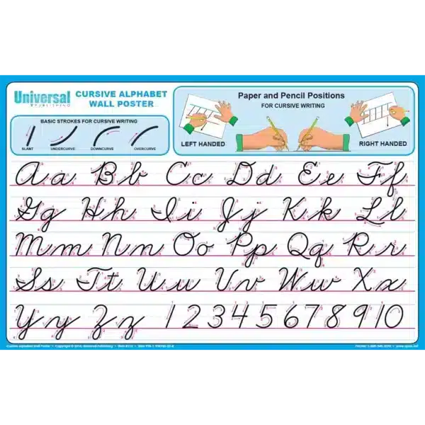 Item 173 Cursive Alphabet Wall Poster Cursive Support Bundle