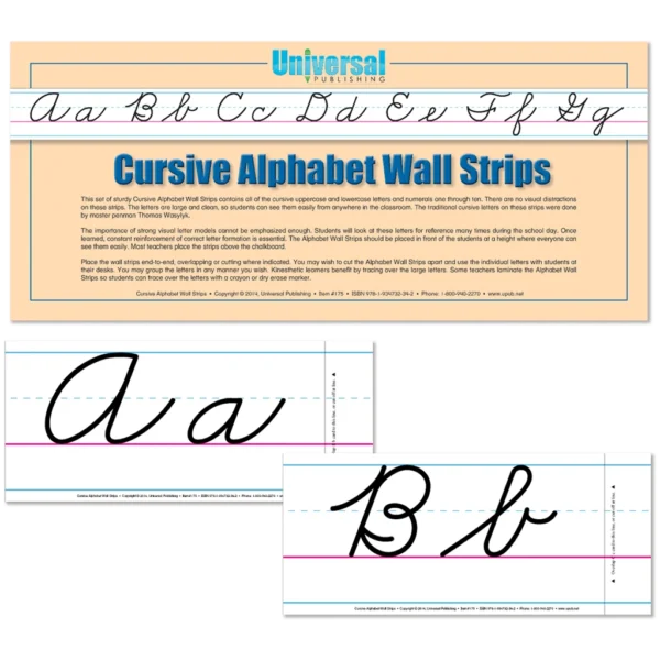 Item 175 Cursive Alphabet Wall Strips Cursive Support Bundle