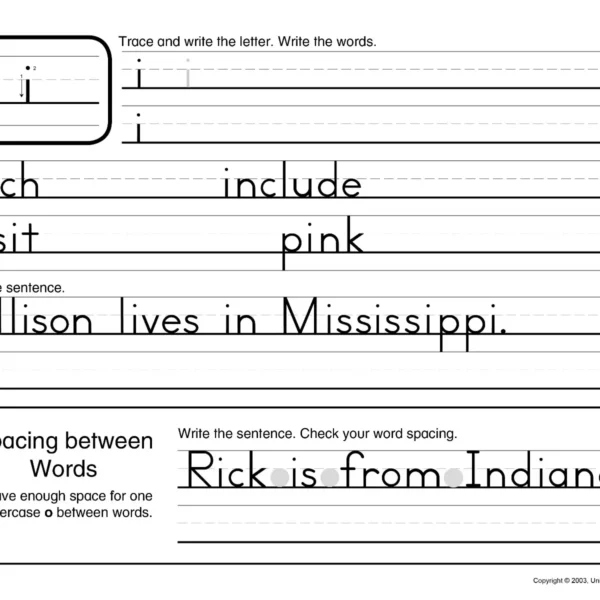 103-24 Original Handwriting: Manuscript Writing