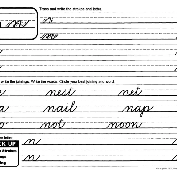 Original Handwriting: Manuscript Rev. Intro. to Cursive