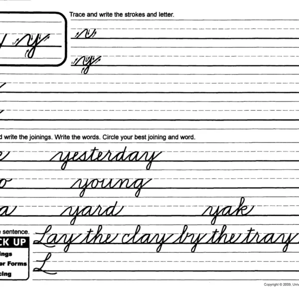 105-32 Original Handwriting: Beginning Cursive Writing