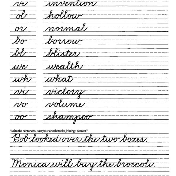 106-29 Original Handwriting: Writing in Cursive