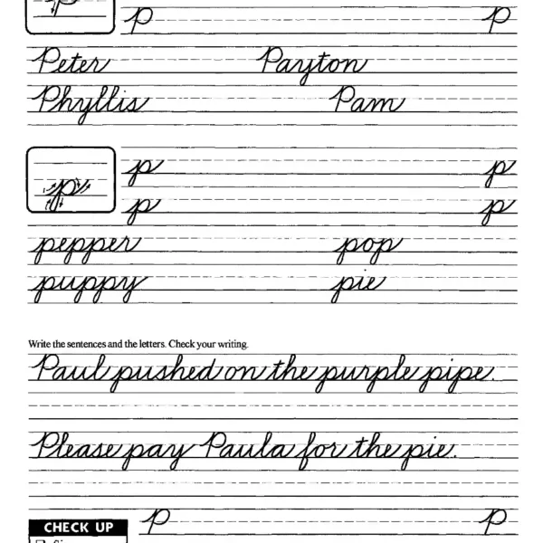 106-31 Original Handwriting: Writing in Cursive