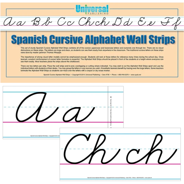 Item-735-Spanish-Cursive-Alphabet-Wall-Strips-600x600 Cursive Spanish Alphabet Wall Strips