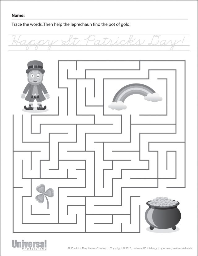 St-Patricks-Day-Maze-Cursive-640x828-1 St. Patrick’s Day | Free Printables