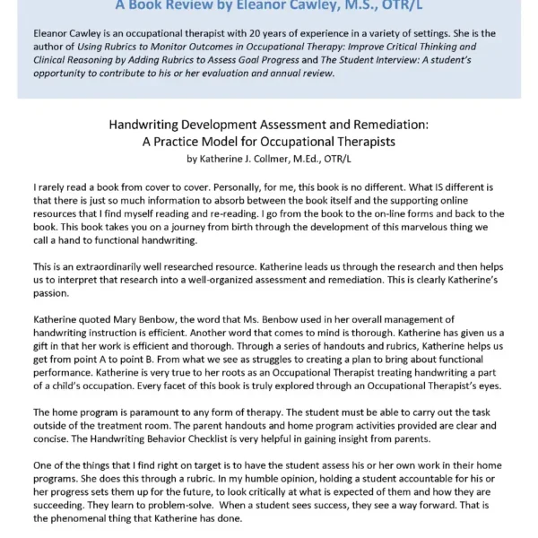Handwriting Development Assessment and Remediation