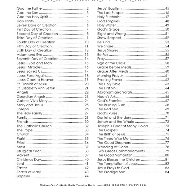 Writing Our Catholic Faith Coloring Book